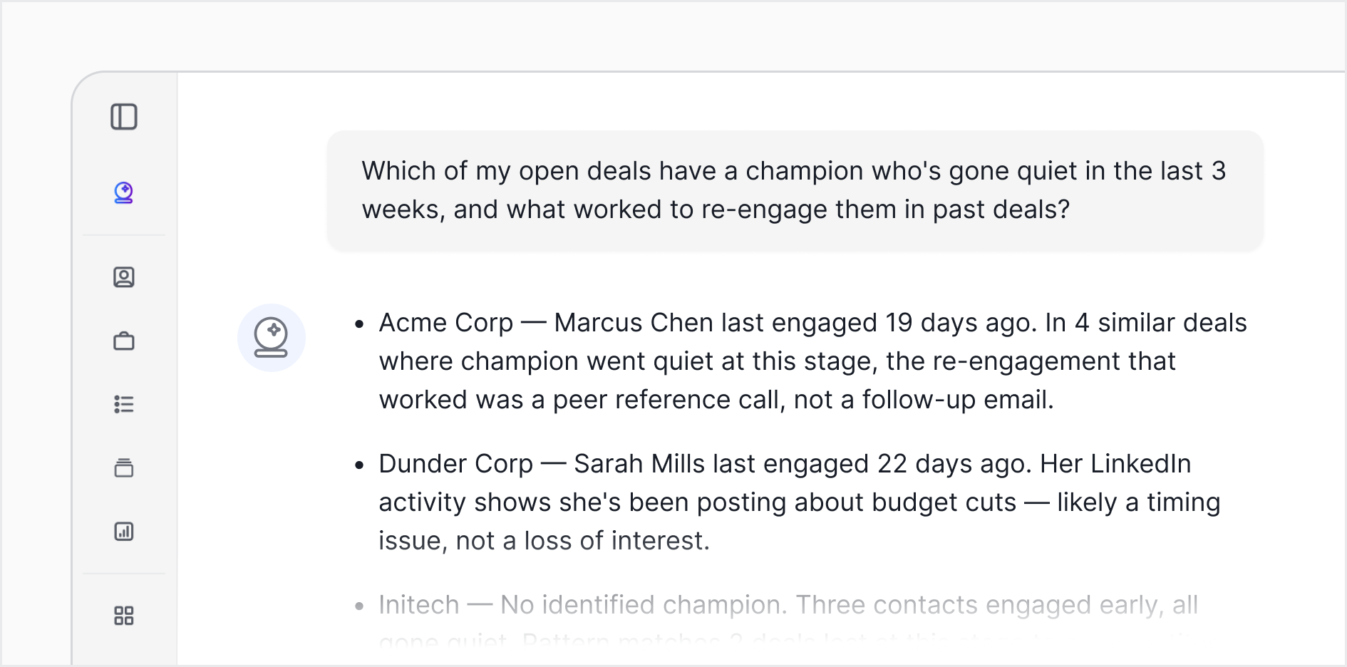 Sybill is a sales assistant. Gong is a sales analyst.