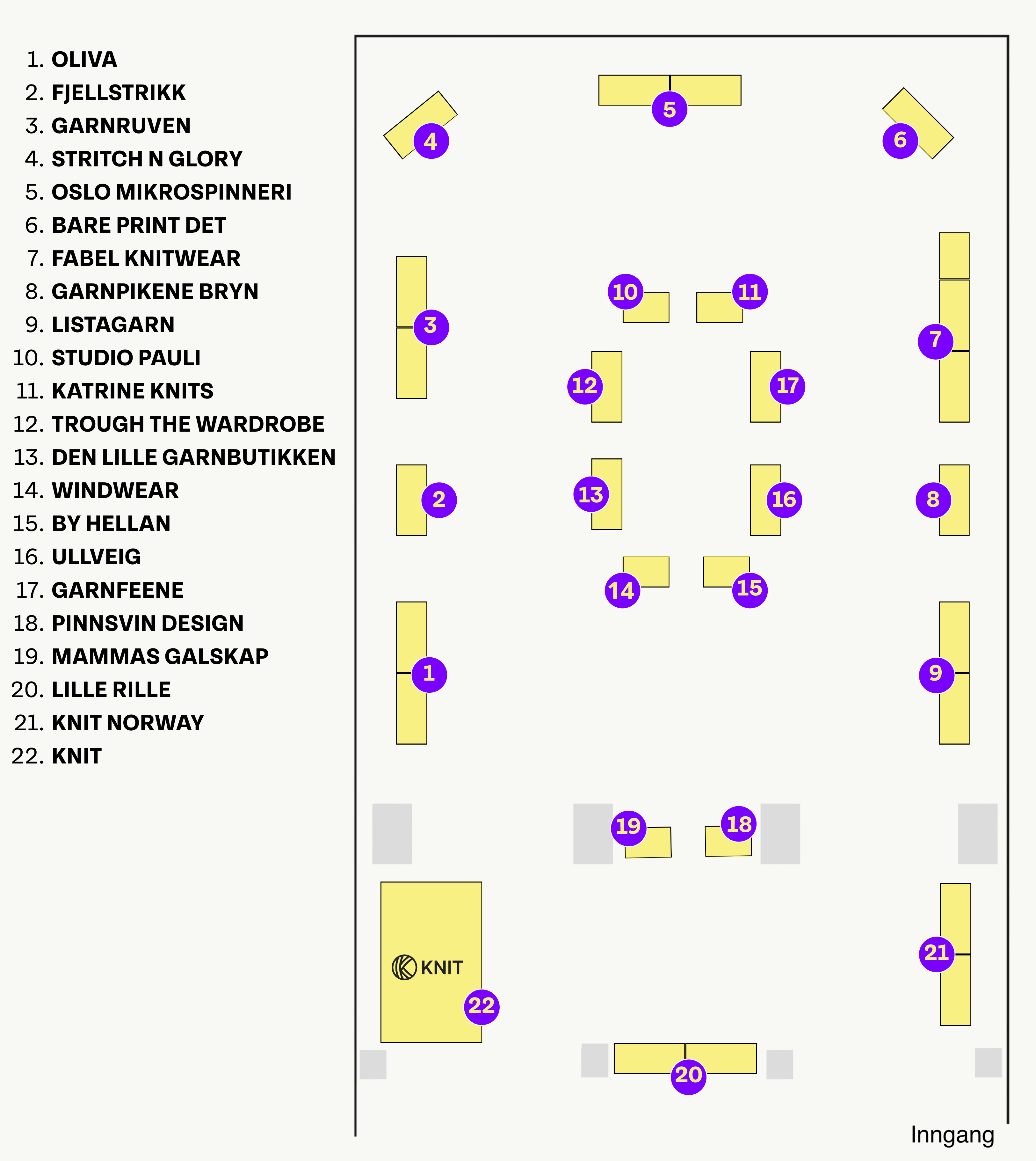 Kart for strikkerner marked