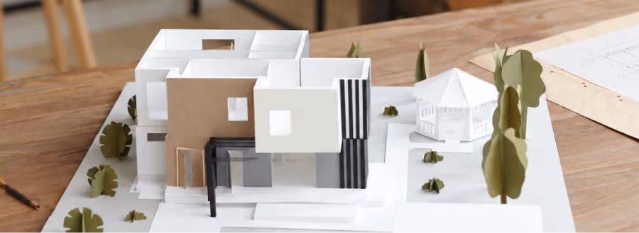 Maquette architecturale d'un projet d'habitat