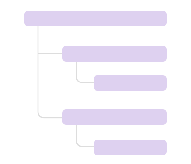 Nested document structure tree with headings and clauses