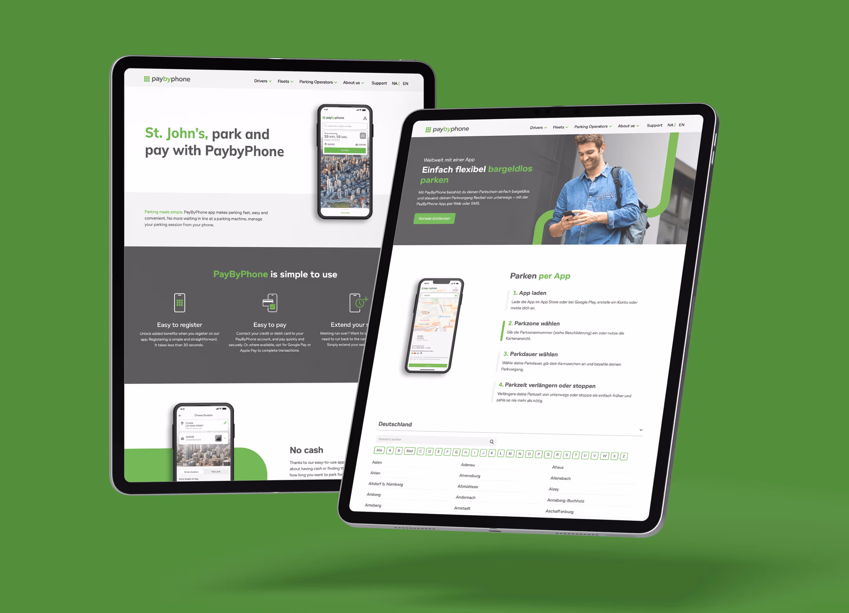 De website op tablet formaat.