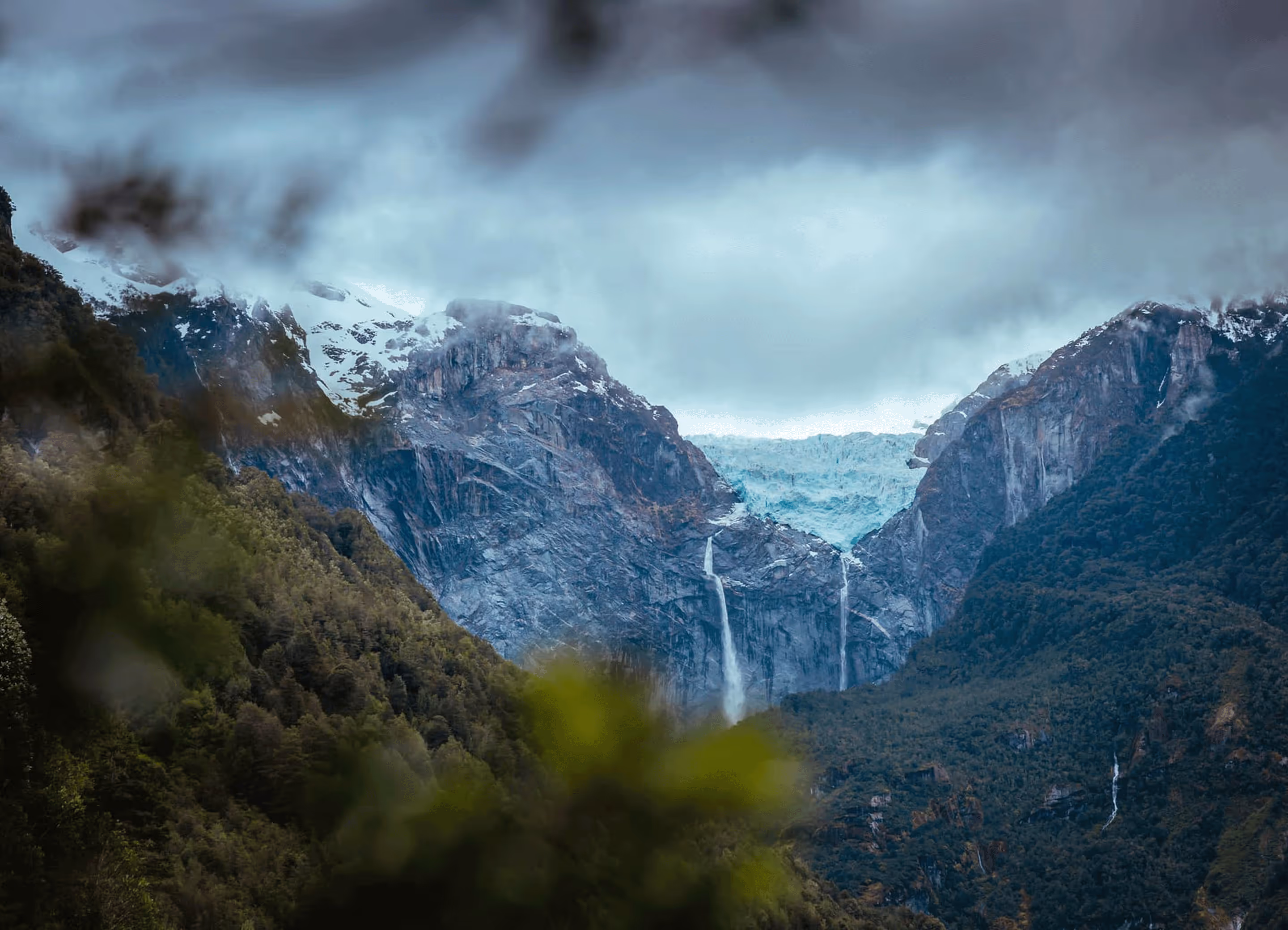 uitzicht op de Chileense bergen.