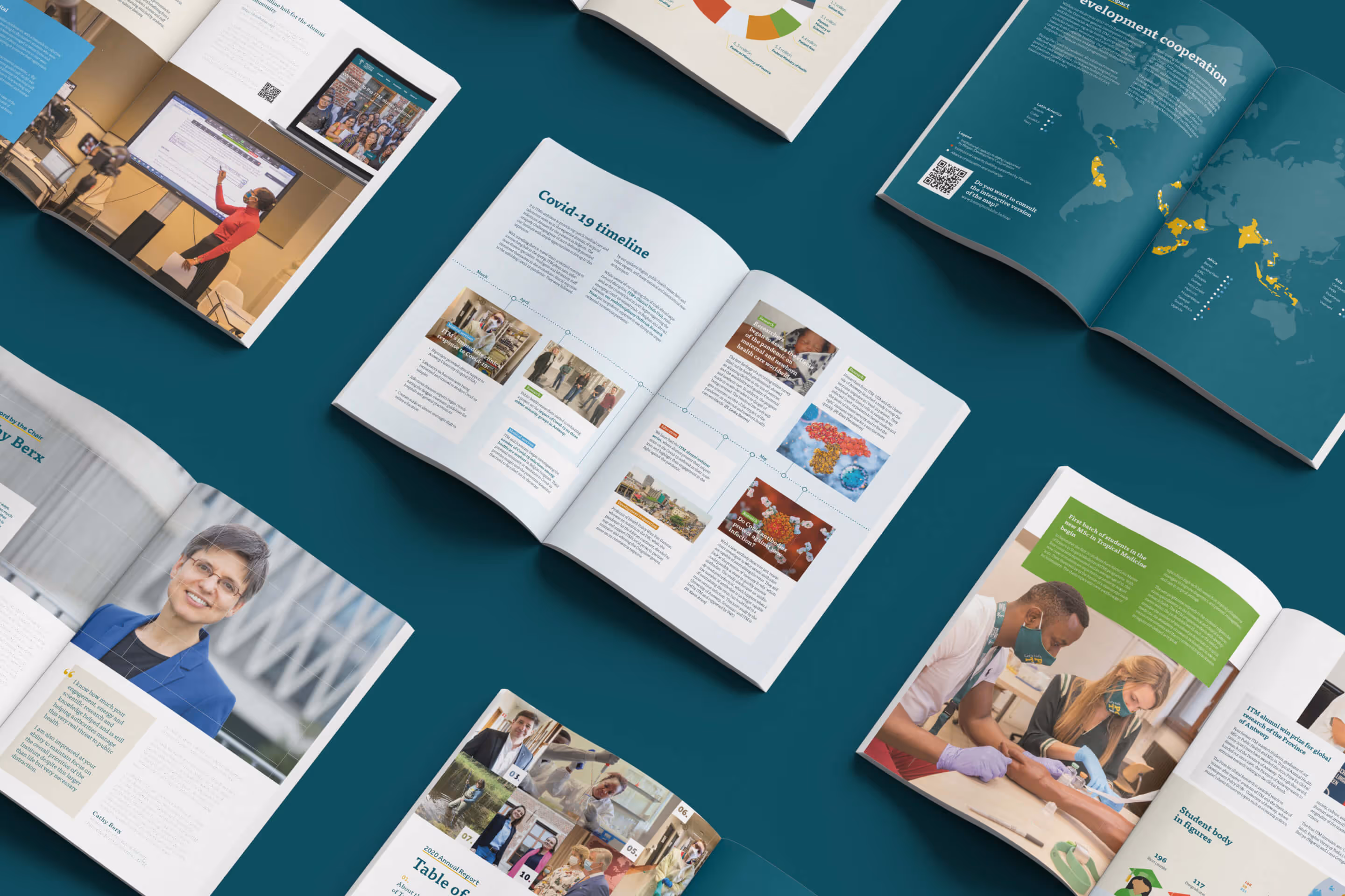 Multiple pages of the annual report of ITG