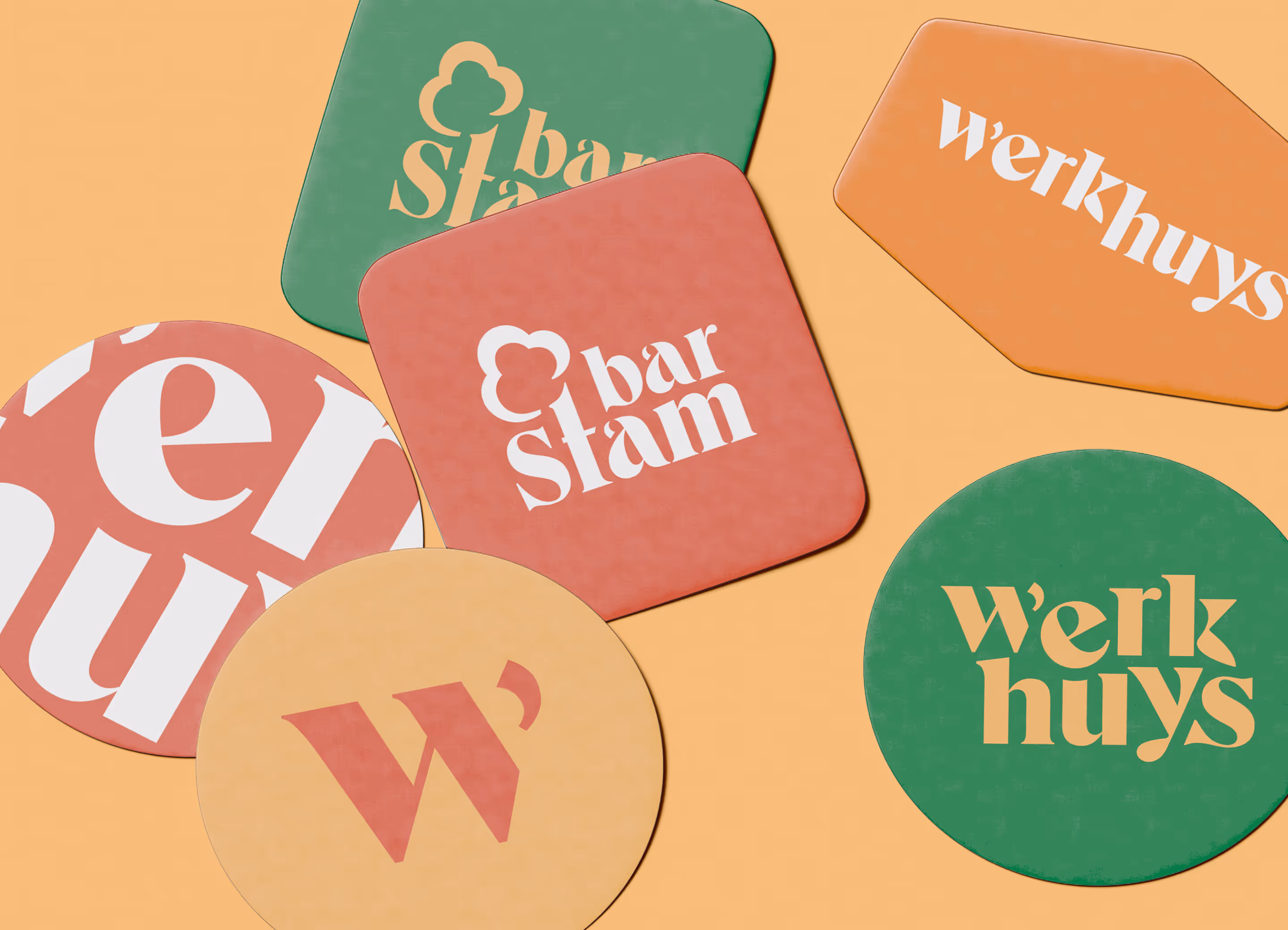 Coasters with the playful look of Werkhuys.