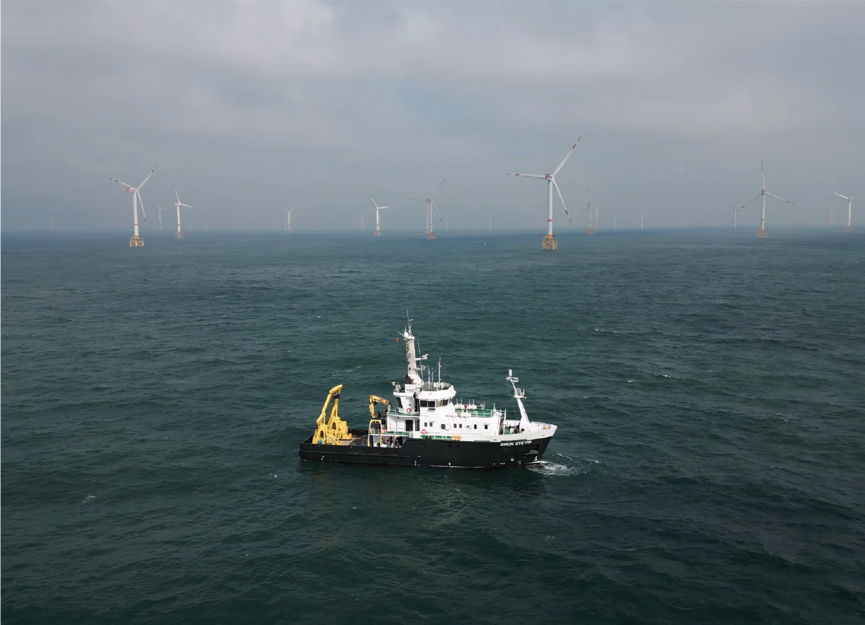 Simon Stevin schip in Noordzee voor ICOS