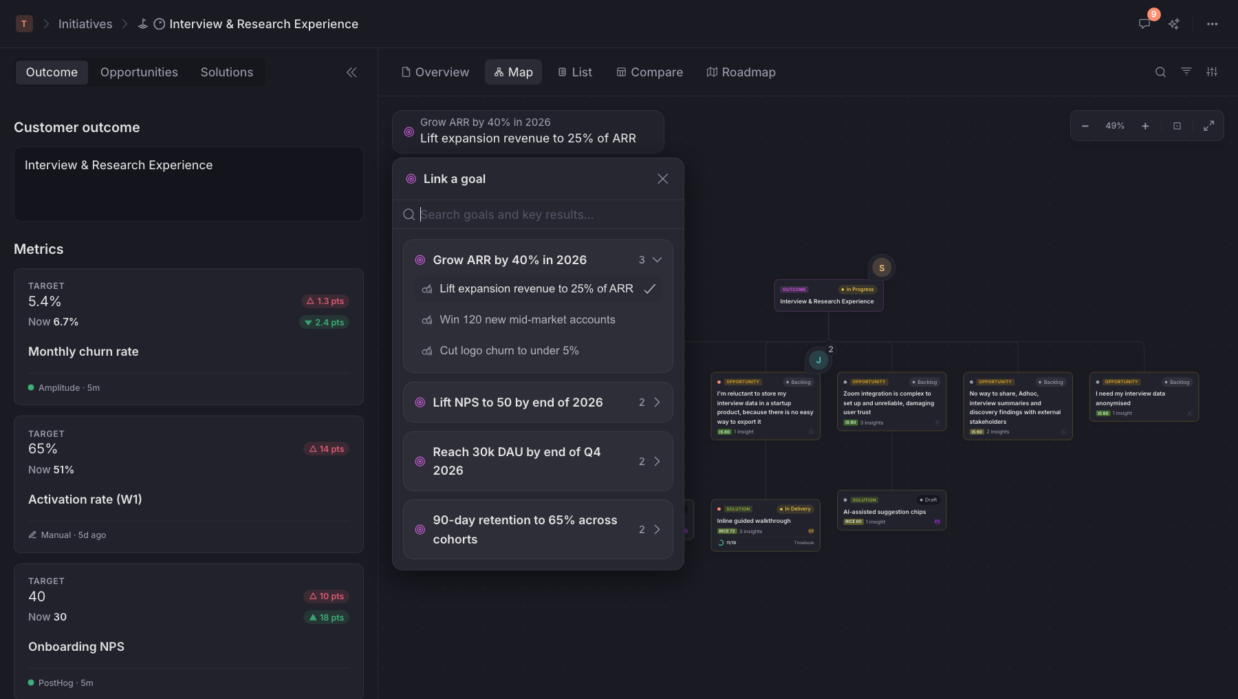 A stylised screen of the Timebook AI assistant homepage with featured prompts for capturing and exploring product work.