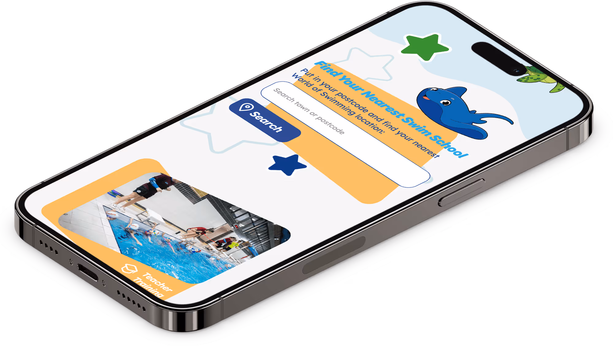 World of Swimming mobile website designed and built by So Graphics, Southampton