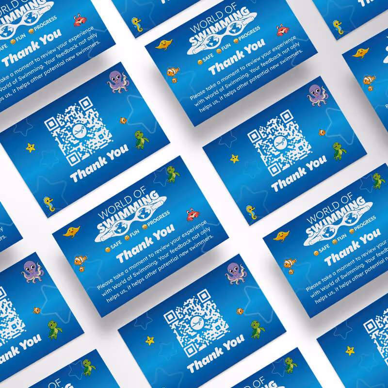 World of Swimming Google and Facebook review card