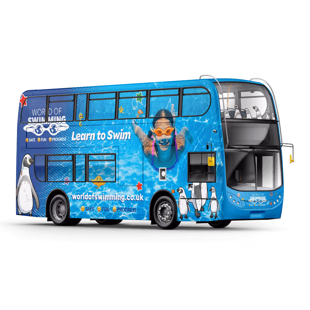 World of Swimming Bus design