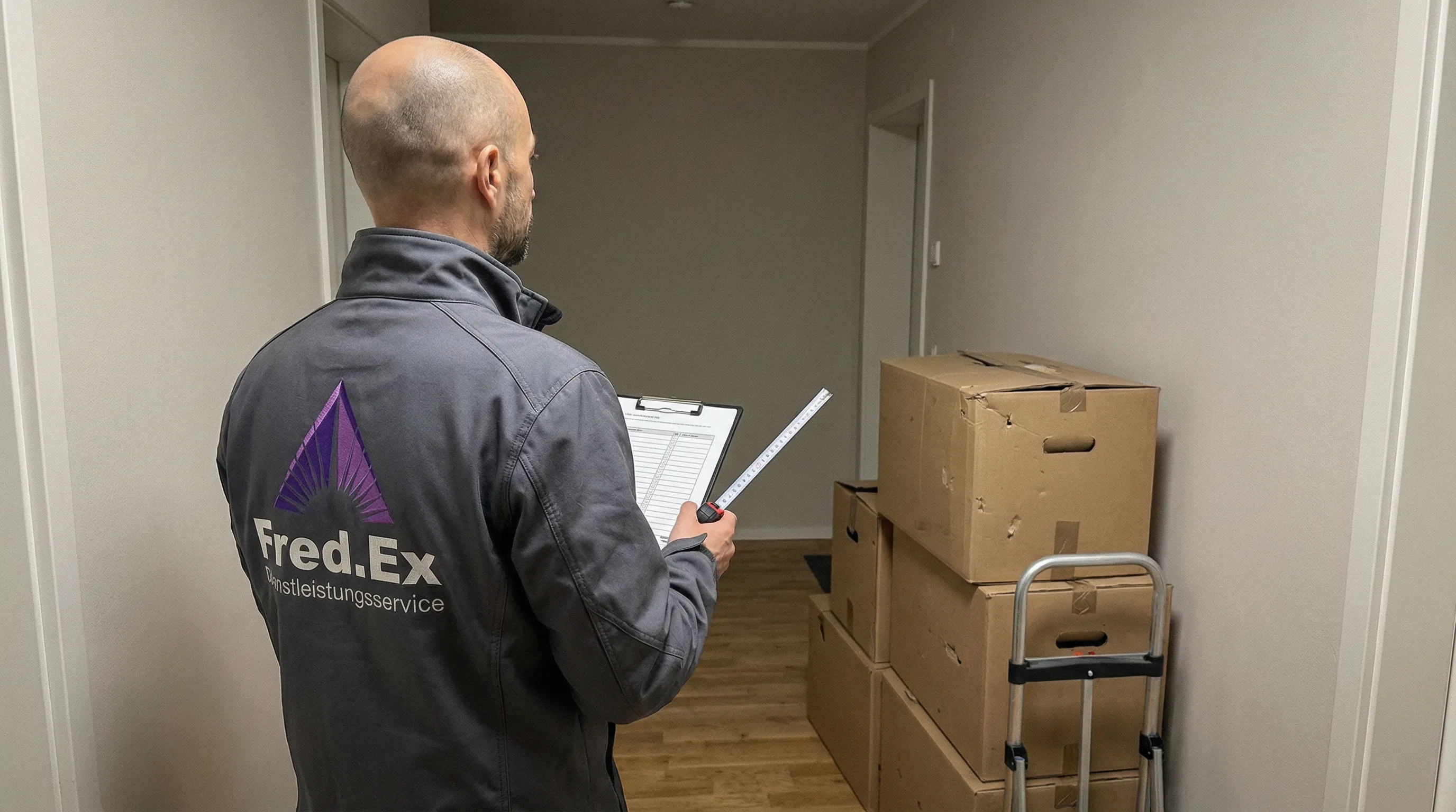 Paar entspannt auf einem Sofa in einer Wohnung mit Umzugskartons und Leiter im Hintergrund.