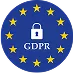 Circle of yellow stars on blue background with a white padlock icon and letters GDPR in the center.