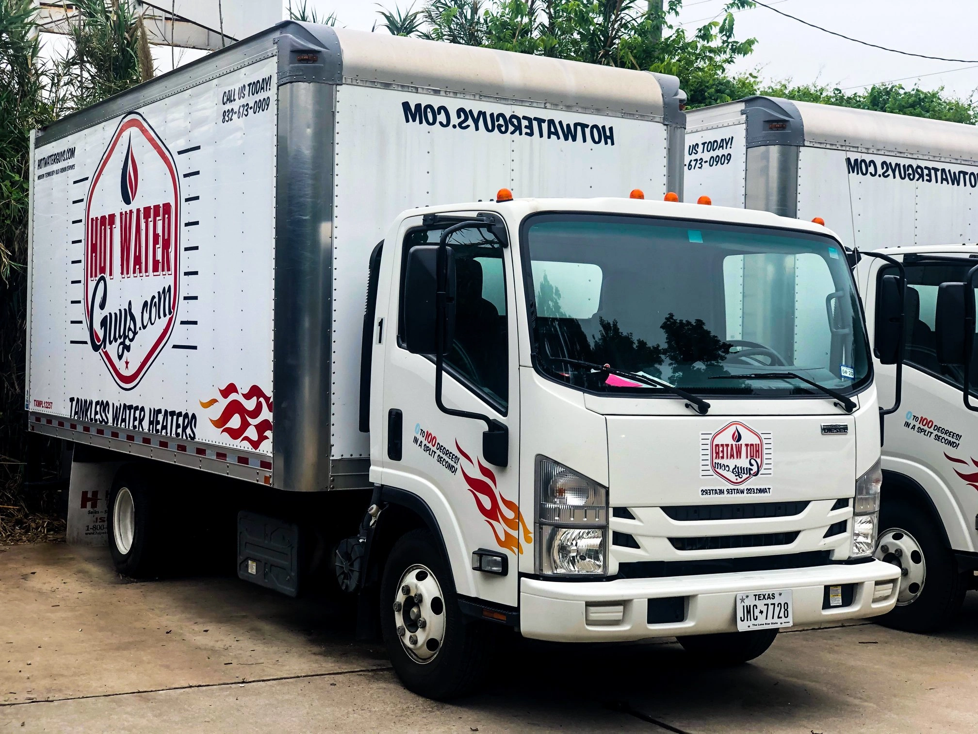 Hot Water Guys truck ready to leave the warehouse to an install
