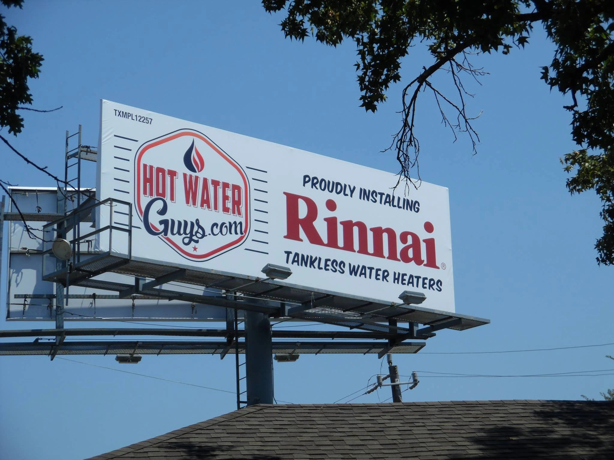 Billboard of Hot Water Guys in Tomball, TX showcasing their dedication to professional water heater installations in Tomball