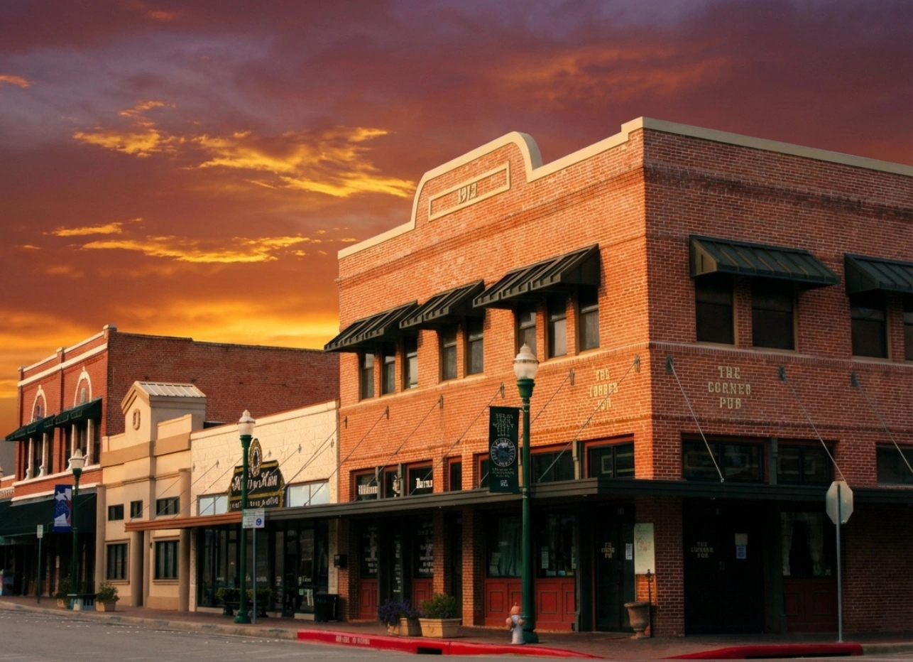 Main Street of downtown Conroe Texas