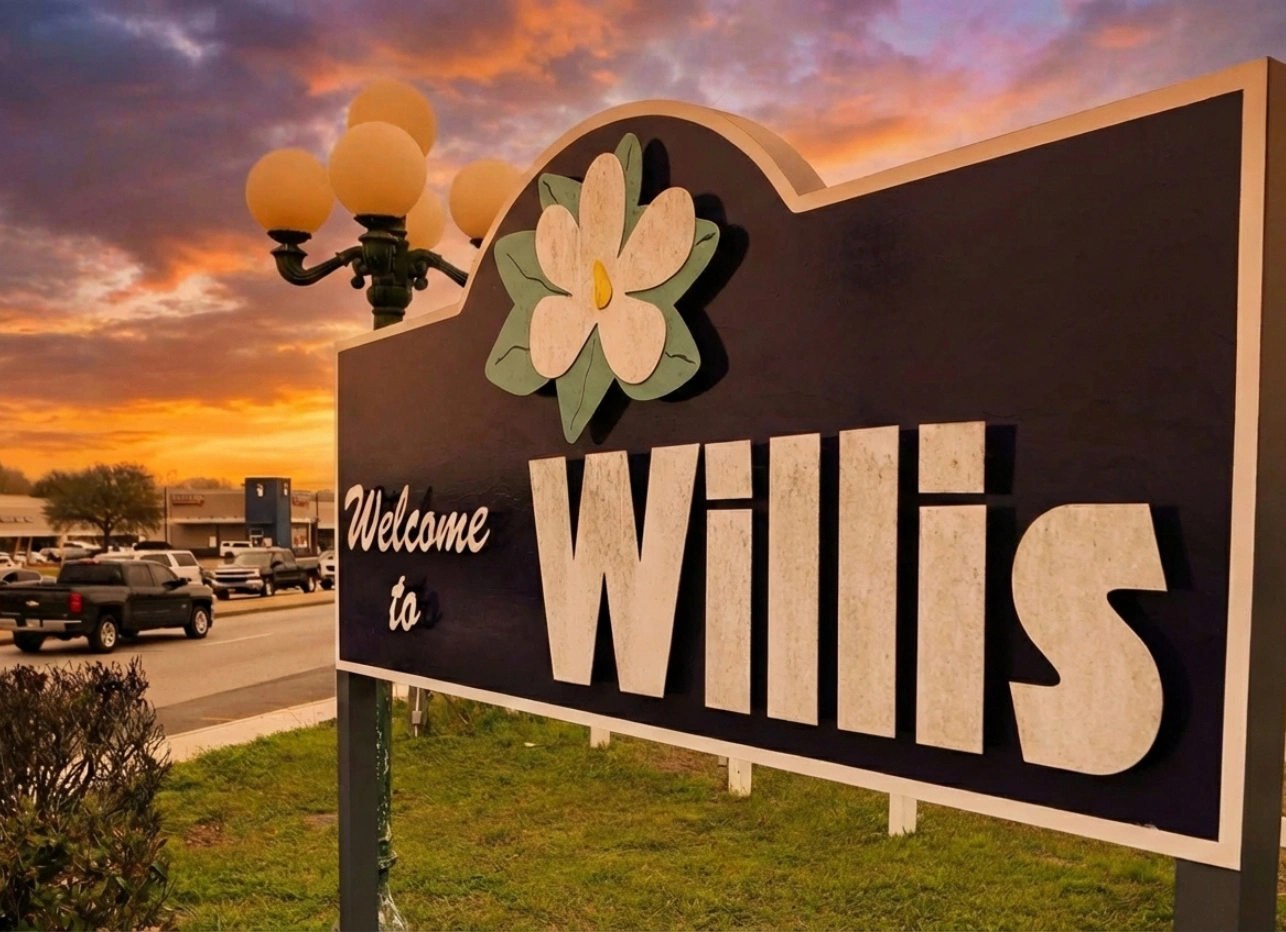 Sign that says Welcome to Willis 