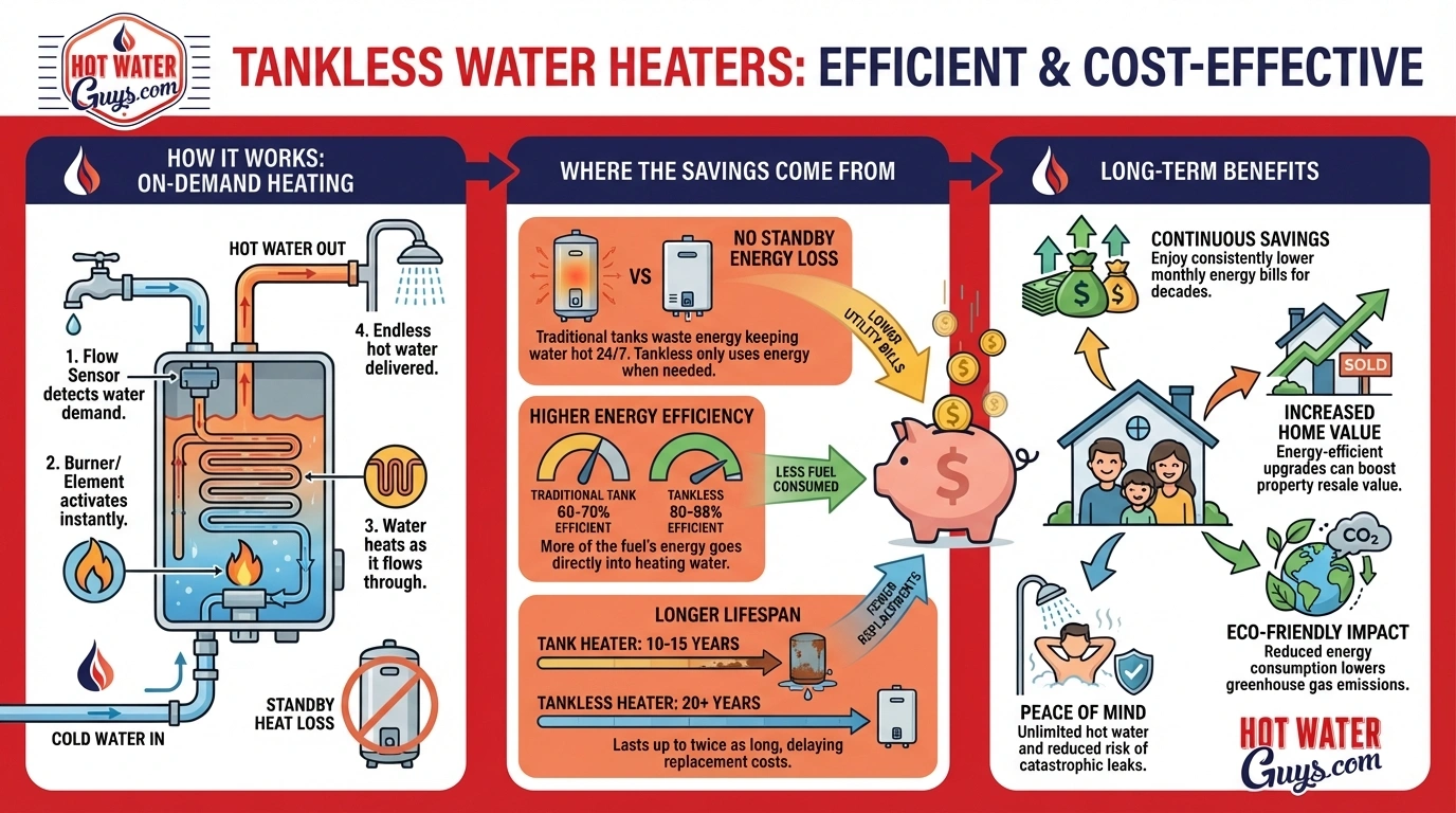 This is a picture of a Hot Water Guys Technician serving a water heater