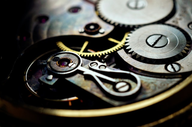 Gears inside a watch