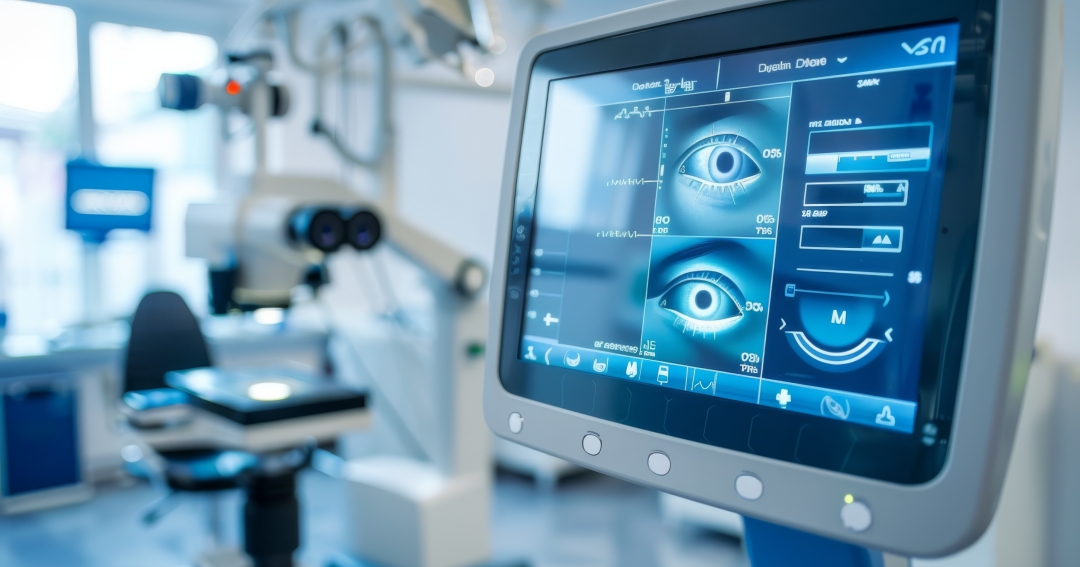 optometrist in their office