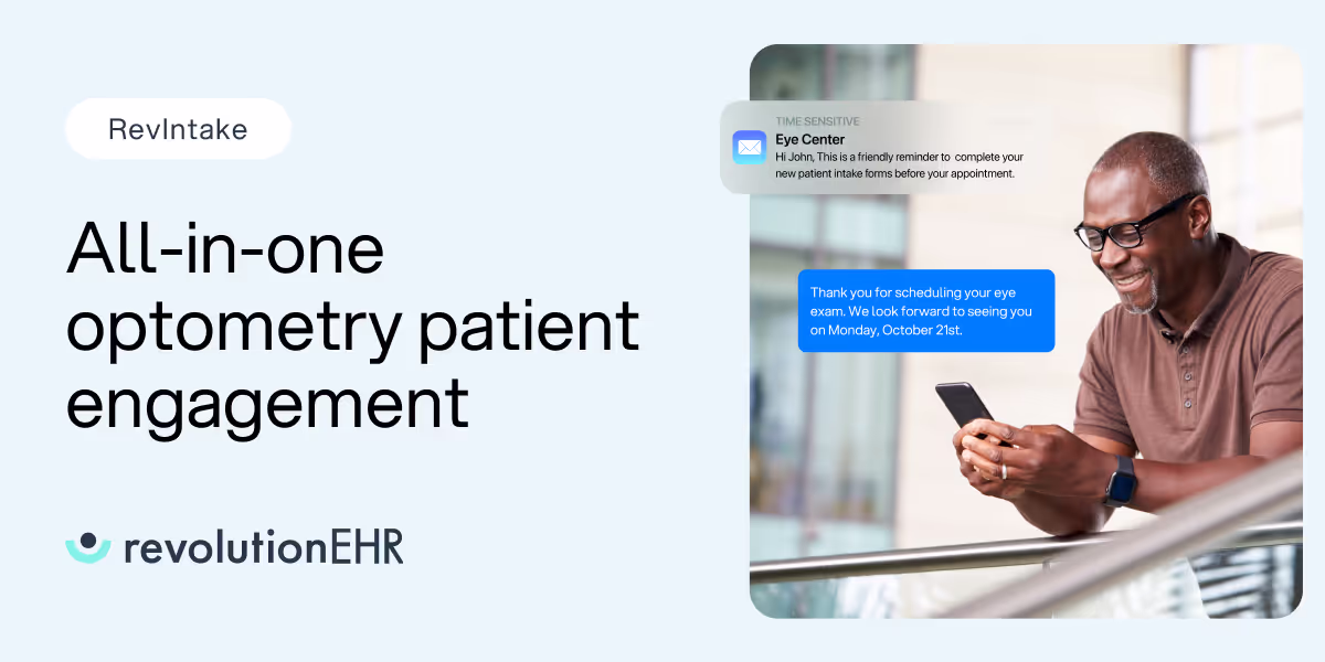 RevIntake all-in-one optometry patient intake integrated in EHR software