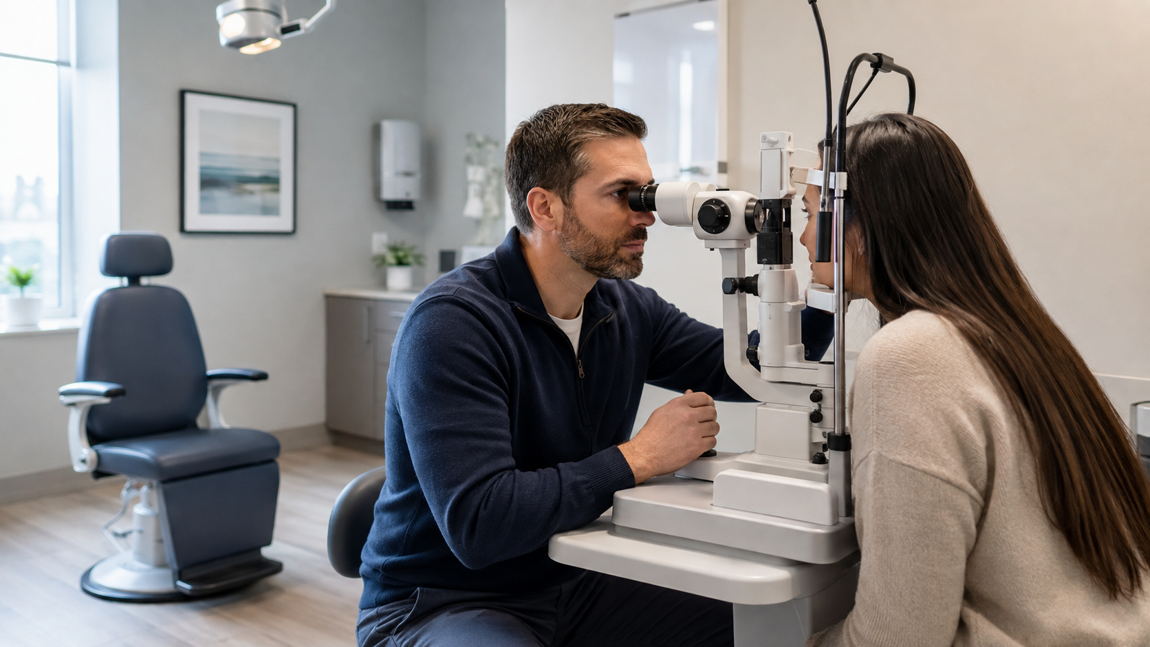 optometrist in their office