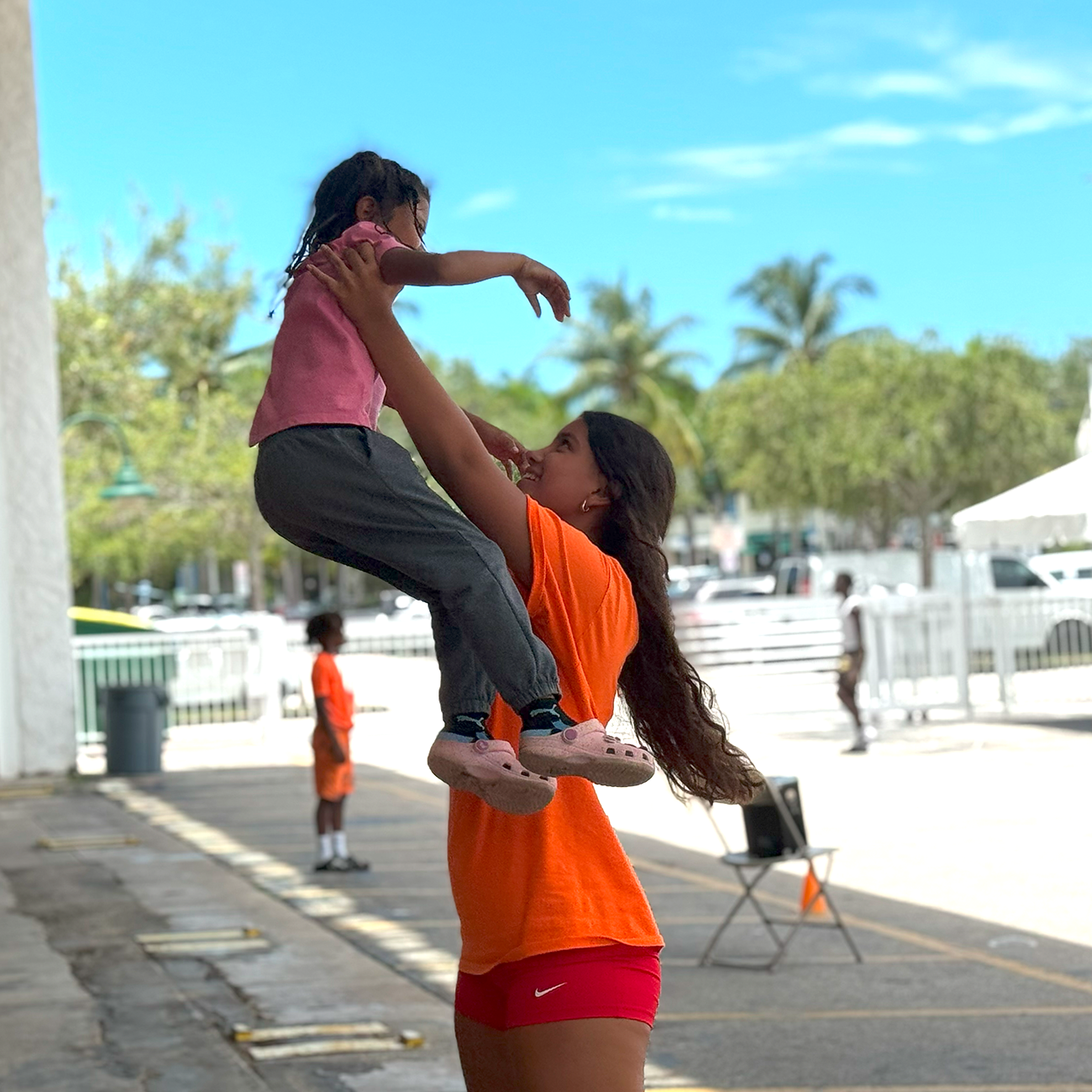 Volunteers on the dock