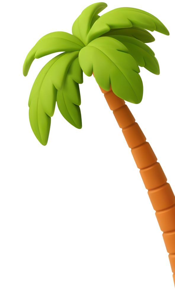 Palm tree illustration - Miami coastal scene