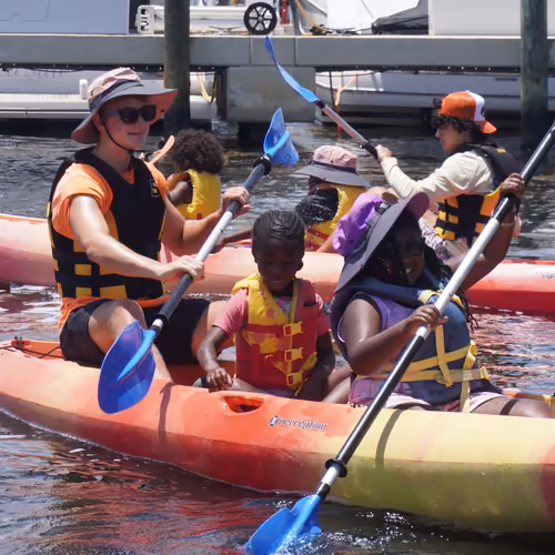 Participants in a Shake-A-Leg Miami adaptive water sports programme