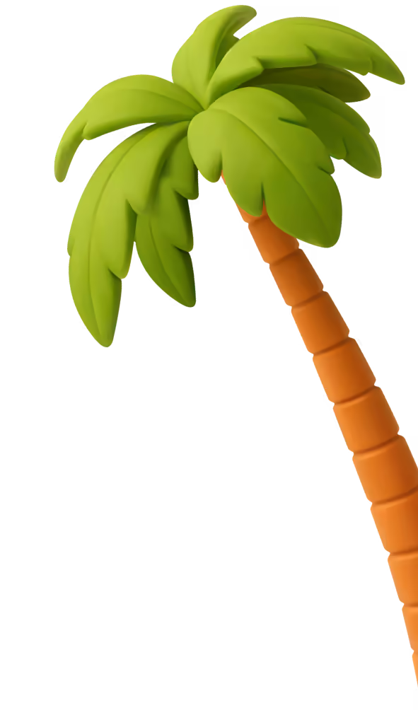 Palm tree illustration - Miami coastal scene