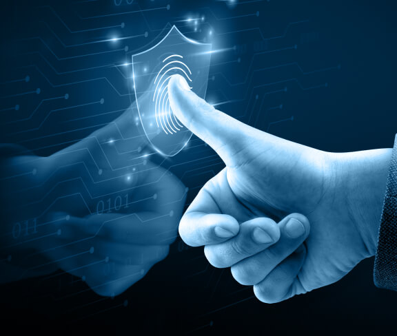 Biometric Technology Background With Fingerprint Scanning System Virtual Screen Digital Remix