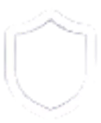 White outline of a shield icon on a transparent background.