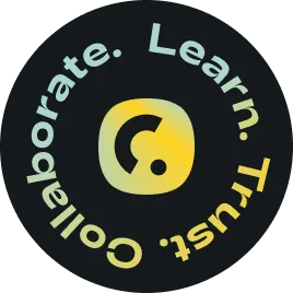 Badge: Learn. Trust. Collaborate.