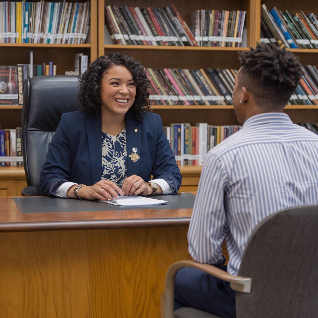 Two people having a conversation.