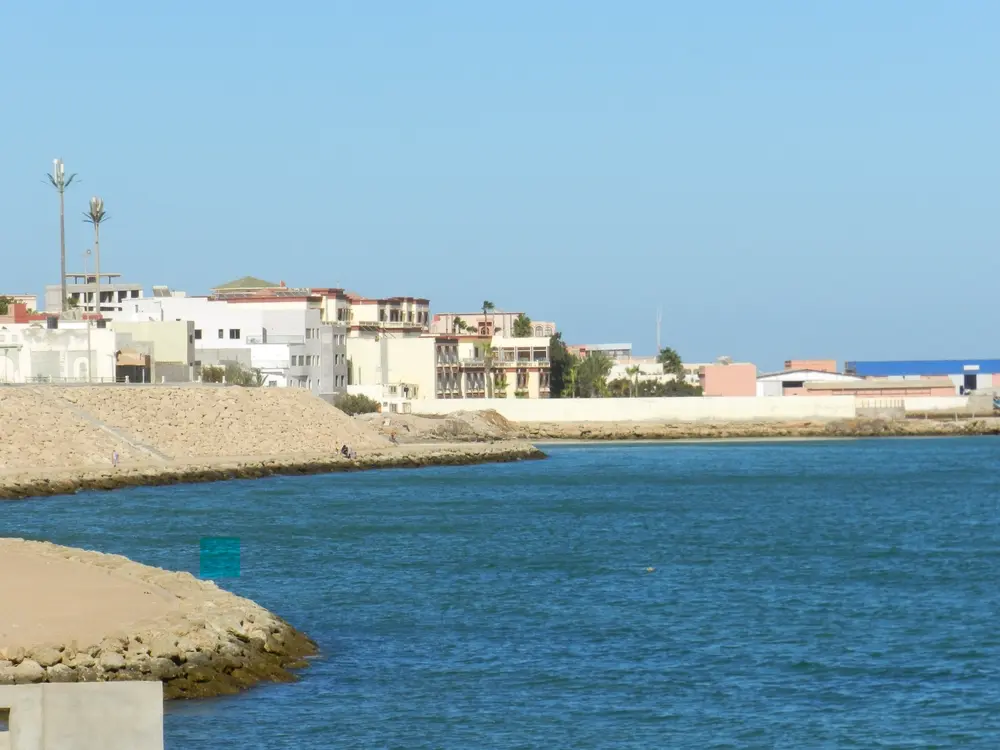 Buildings along the coast in Dakhla