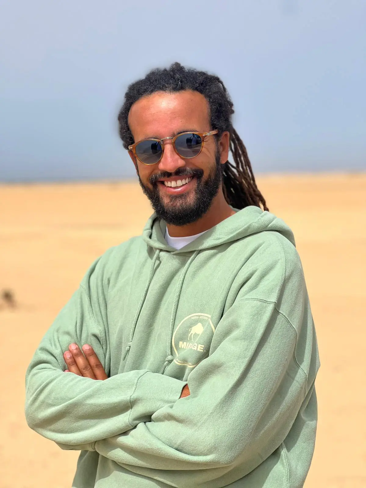 Amine, kitesurf instructor of Mirage Dakhla, in the Moroccan Sahara.