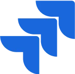 Blue stylized J shapes forming a triangular pattern on a white background.