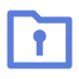 Blue folder icon with a keyhole shape cutout in the center.