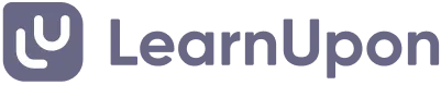 LearnUpon company logo with a stylized 'L' icon and the text 'LearnUpon' in gray.