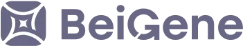 BelGene company logo with stylized icon and text in dark purple.