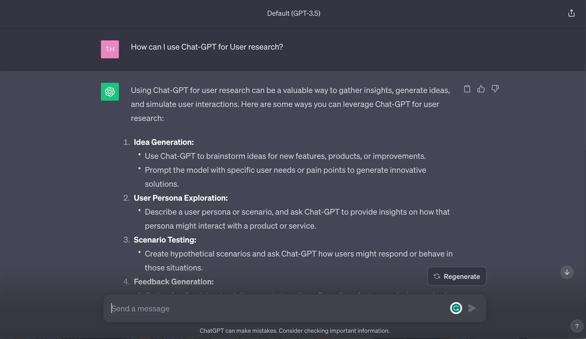 ChatGPT for UX Research