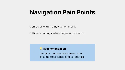 Navigation pain points