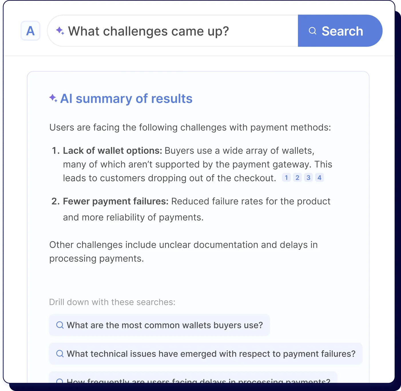 AI Search Summary for a UX Research Repository