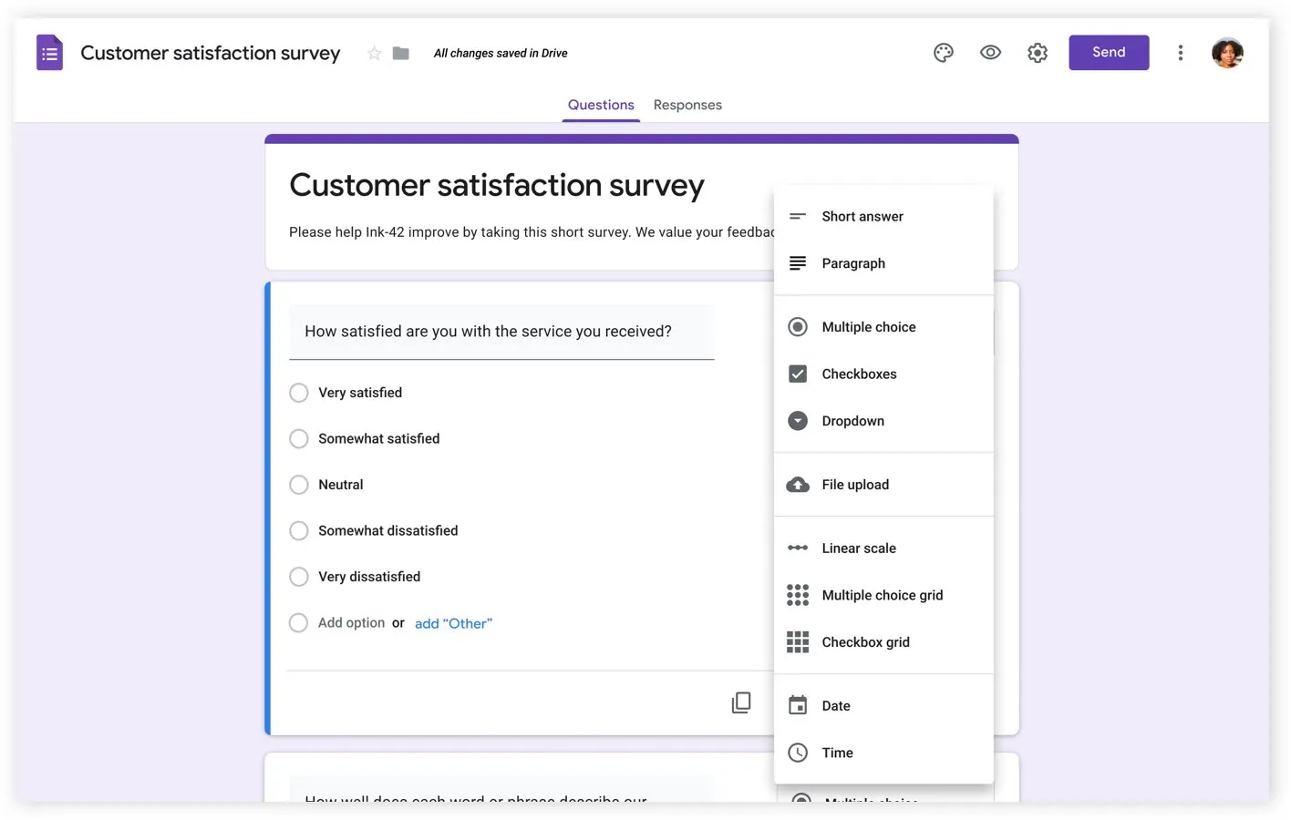 User Research Tool: Google Forms