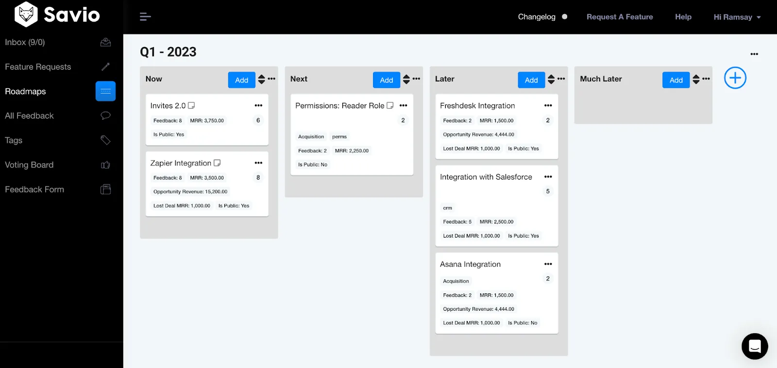 product feedback repository tool Savio