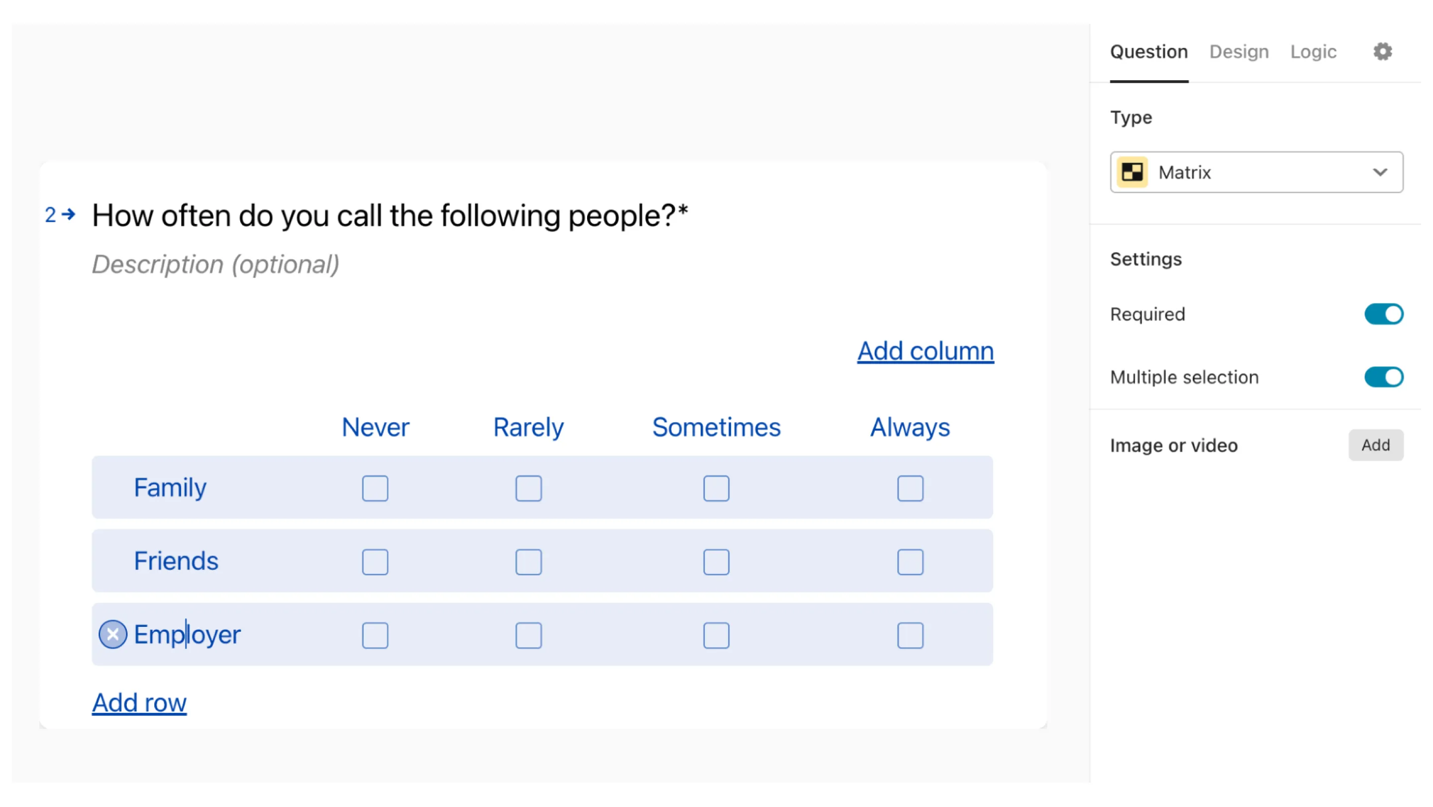 Survey School 1: Forms and questions