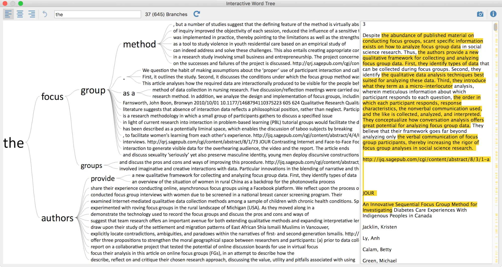 Thematic analysis tool: MAXQDA