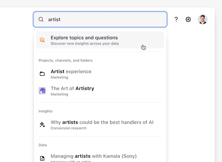 Dovetail AI features