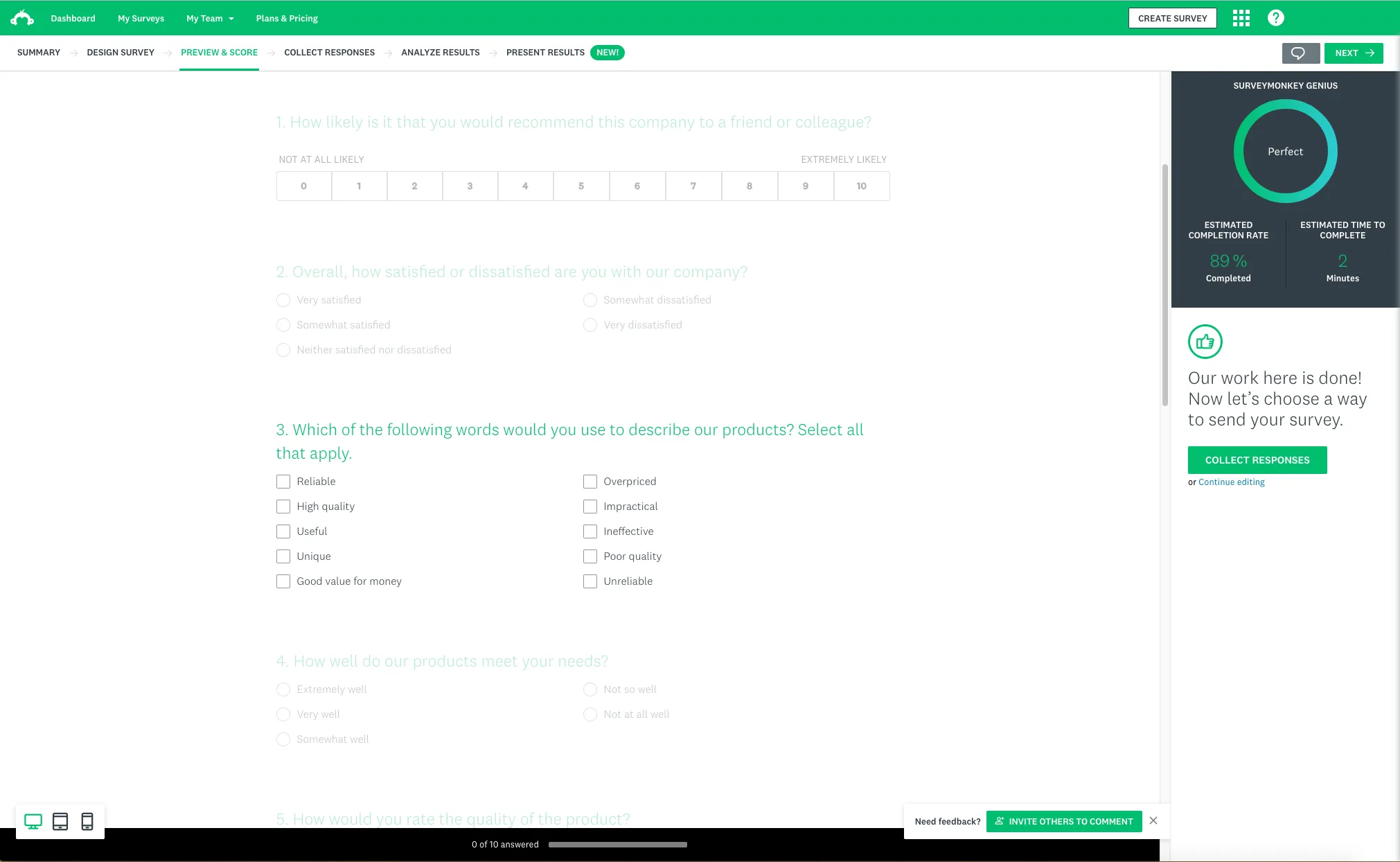 User interviews tool Surveymonkey