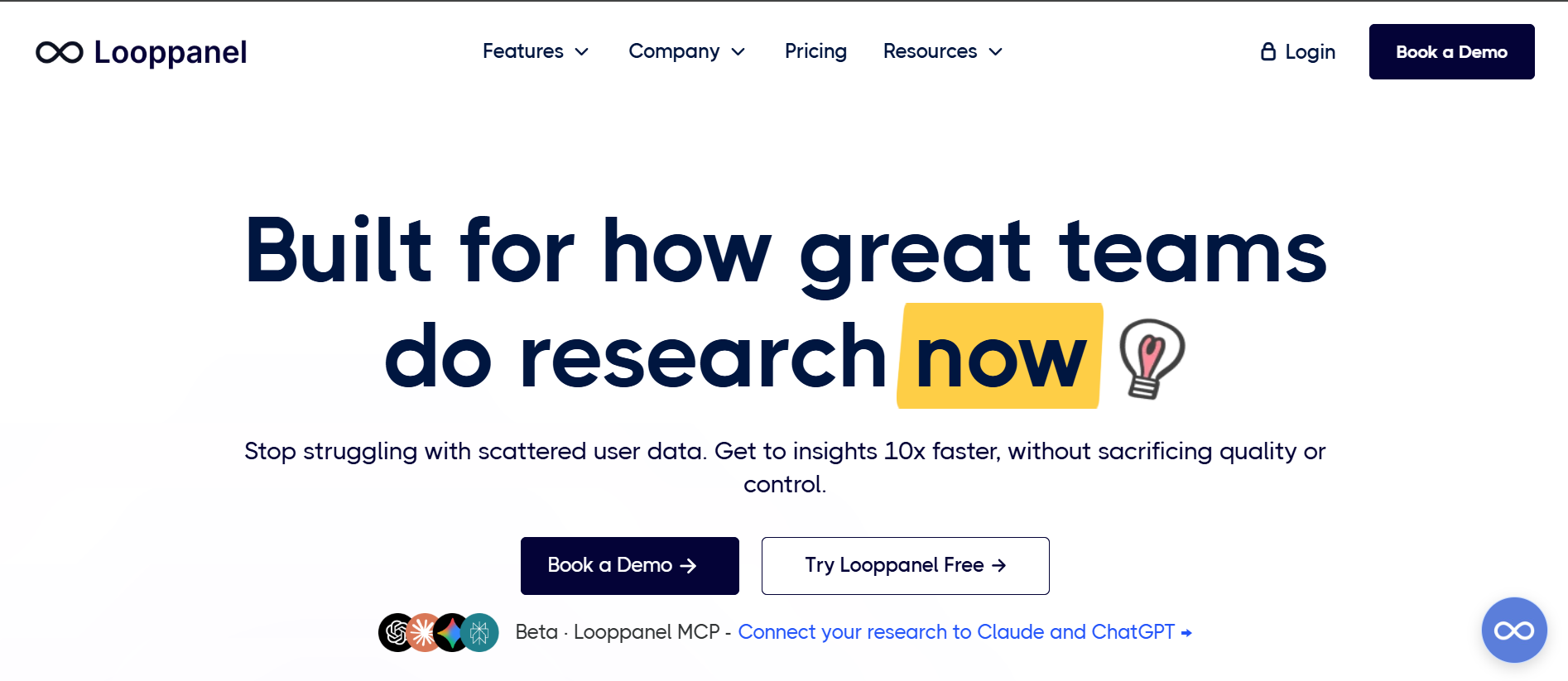 A snapshot of Looppanel's home page