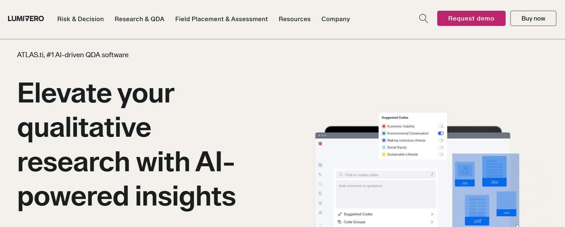 A snapshot of Lumivero ATLAS.ti's home page