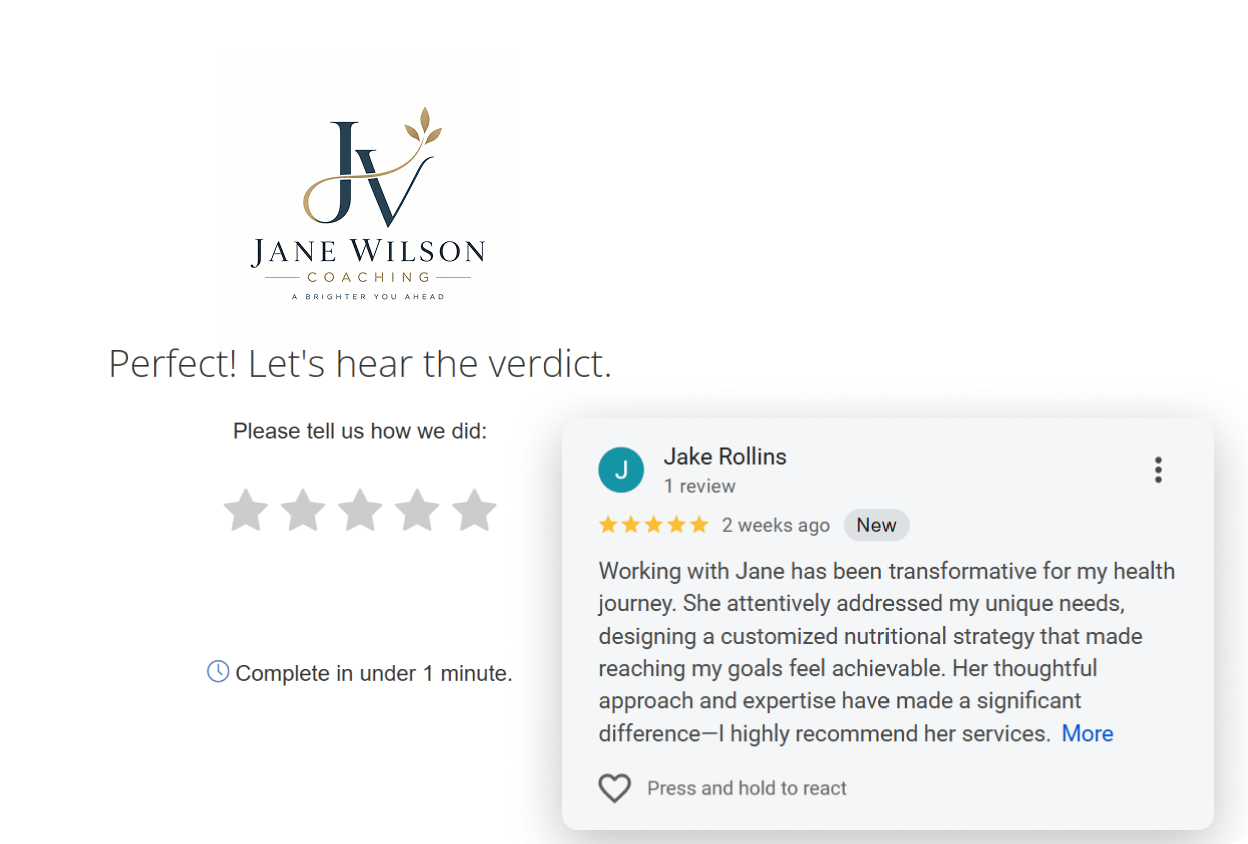 Happy clients leaving positive reviews through CreamSoda's client portal
